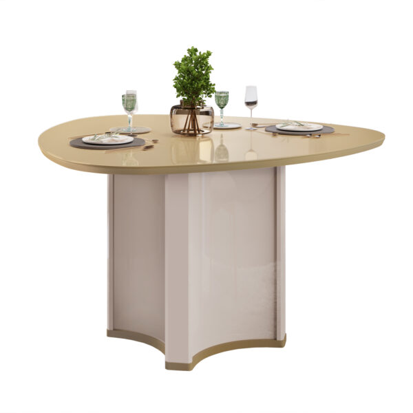 MESA CHANEL - TAMPO CHANF. ORGANICO MAD/VD 1360X1360X30 MM OFF WHITE/DOURADO - Image 2